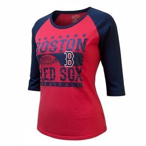 Red and Black Boston Red Sox 3/4 Sleeve Tee Size M